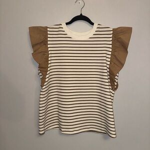 Strut & Bolt ruffle sleeve top - Large